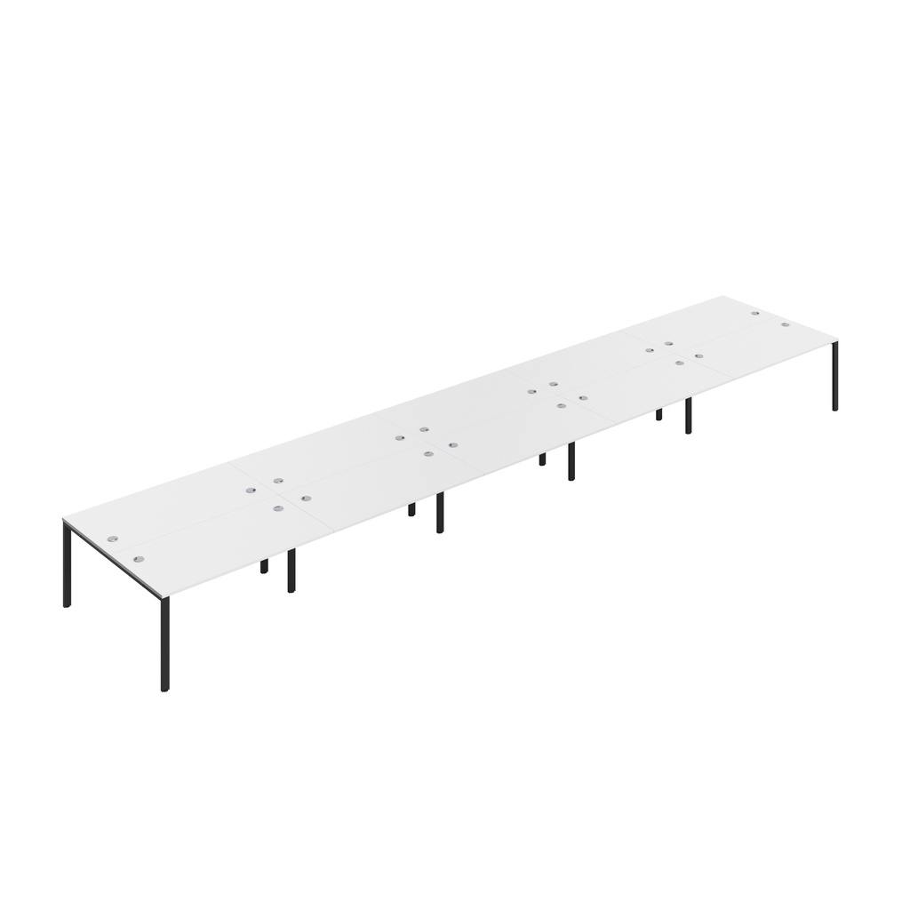 CB Bench with Cable Port: 10 Person (FSC) | 1600 x 800 | White/Black | 