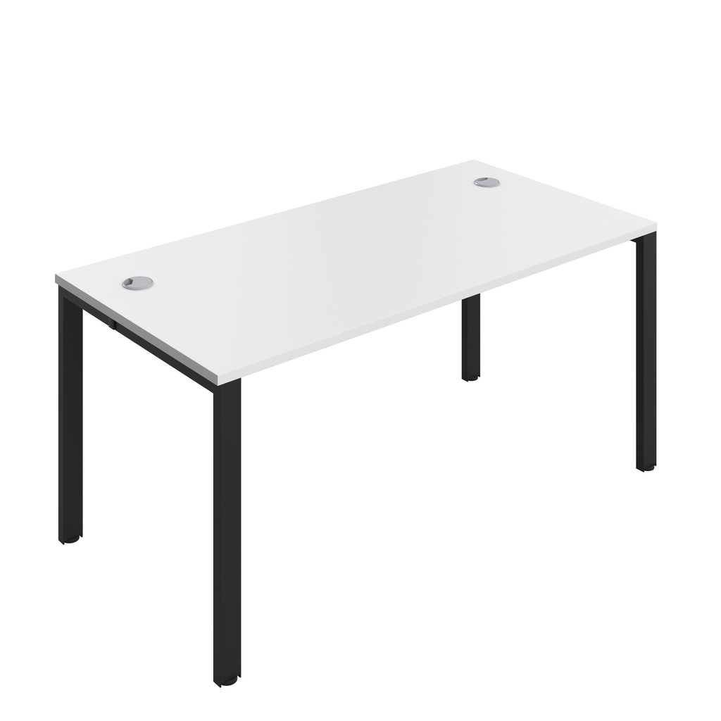 CB Bench with Cable Port: 1 Person (FSC) | 1600 x 800 | White/Black | 