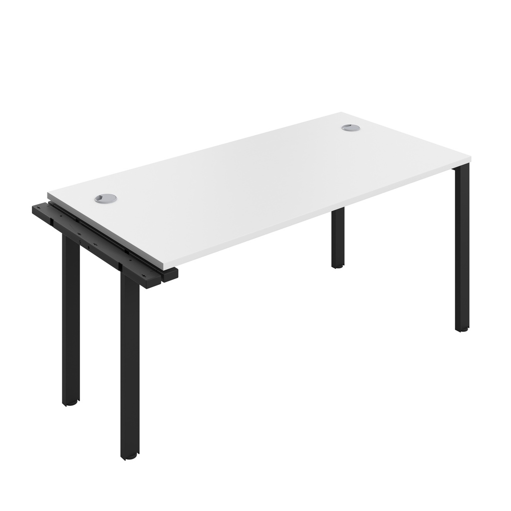 CB Bench Extension with Cable Ports: 1 Person (FSC) | 1600 x 800 | White/Black | 