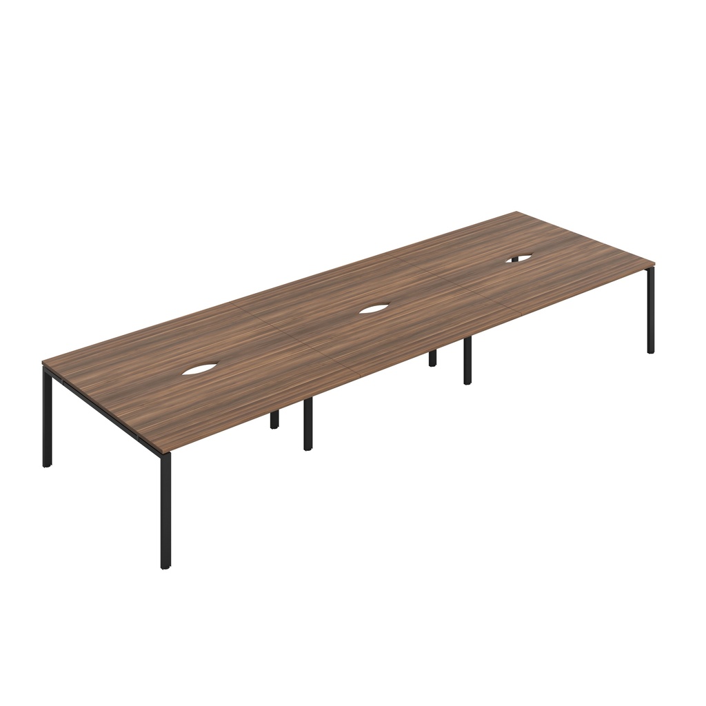 CB Bench with Cut Out: 6 Person (FSC) | 1600 x 800 | Dark Walnut/Black | 