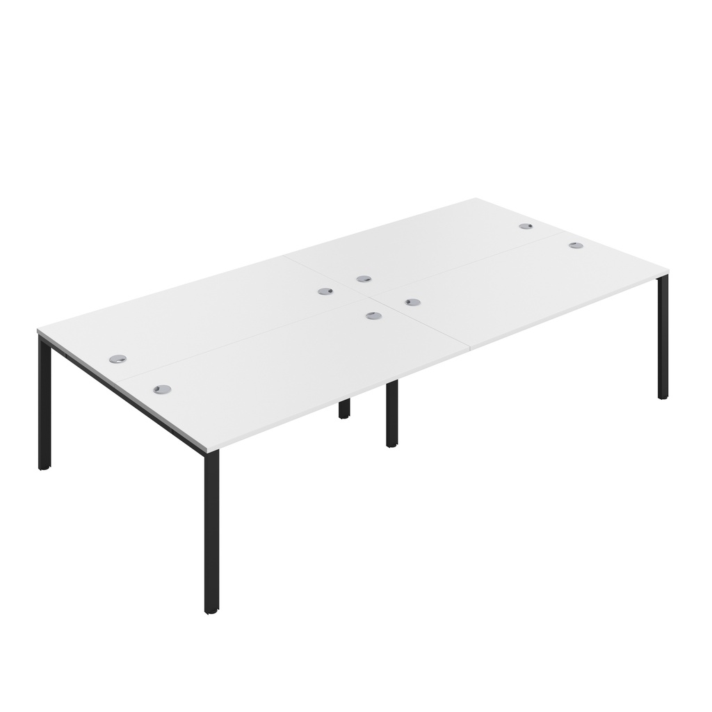 CB Bench with Cable Port: 4 Person (FSC) | 1600 x 800 | White/Black | 