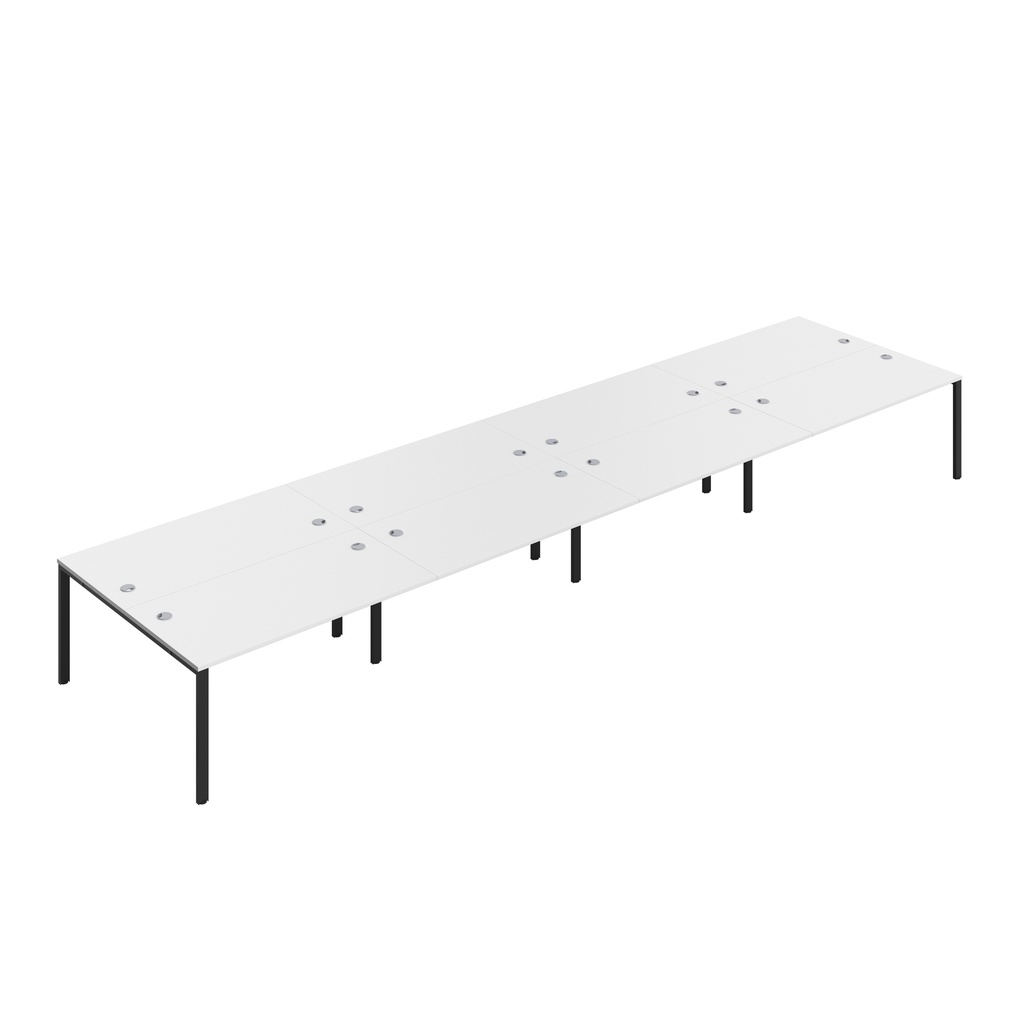 CB Bench with Cable Port: 8 Person (FSC) | 1600 x 800 | White/Black | 