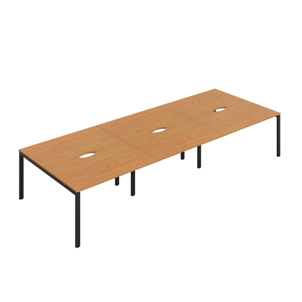 CB Bench with Cut Out: 6 Person (FSC) | 1400 x 800 | Nova Oak/Black | 