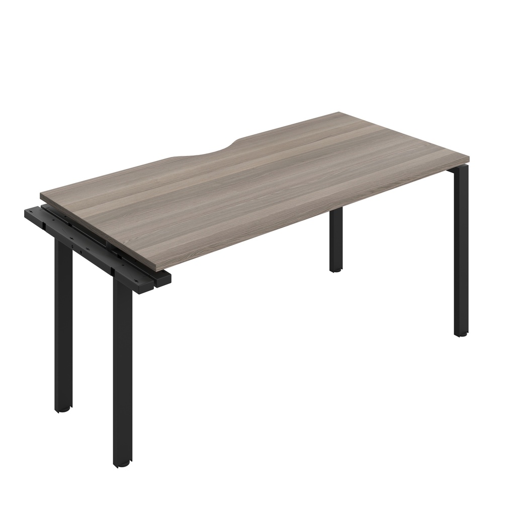 CB Bench Extension with Cut Out: 1 Person (FSC) | 1600 x 800 | Grey Oak/Black | 