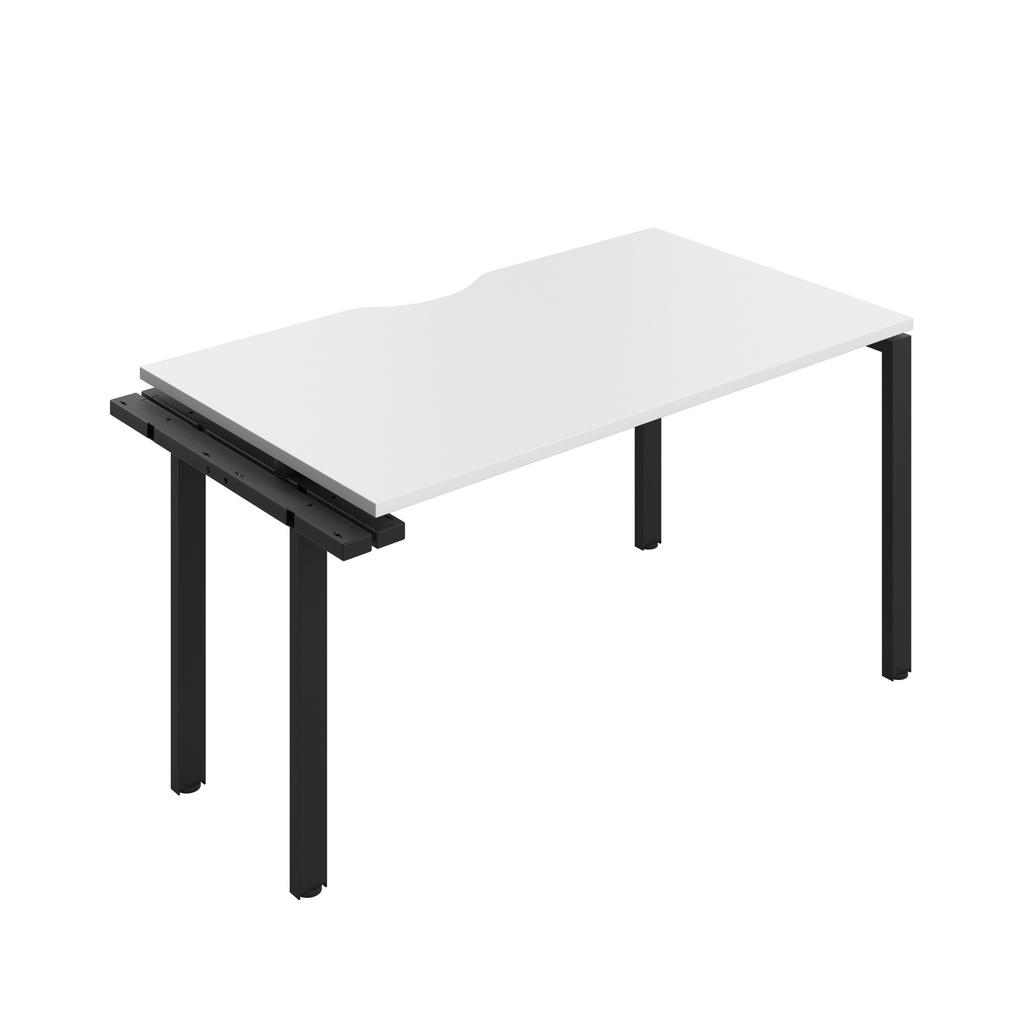 CB Bench Extension with Cut Out: 1 Person (FSC) | 1400 x 800 | White/Black | 