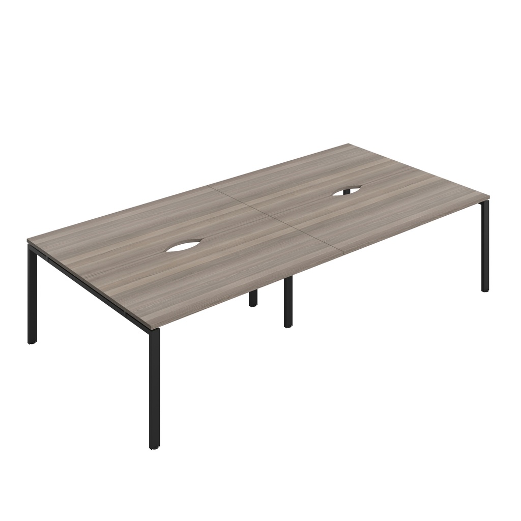 CB Bench with Cut Out: 4 Person (FSC) | 1600 x 800 | Grey Oak/Black | 