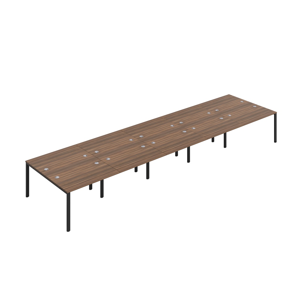 CB Bench with Cable Ports: 10 Person (FSC) | 1200 x 800 | Dark Walnut/Black | 