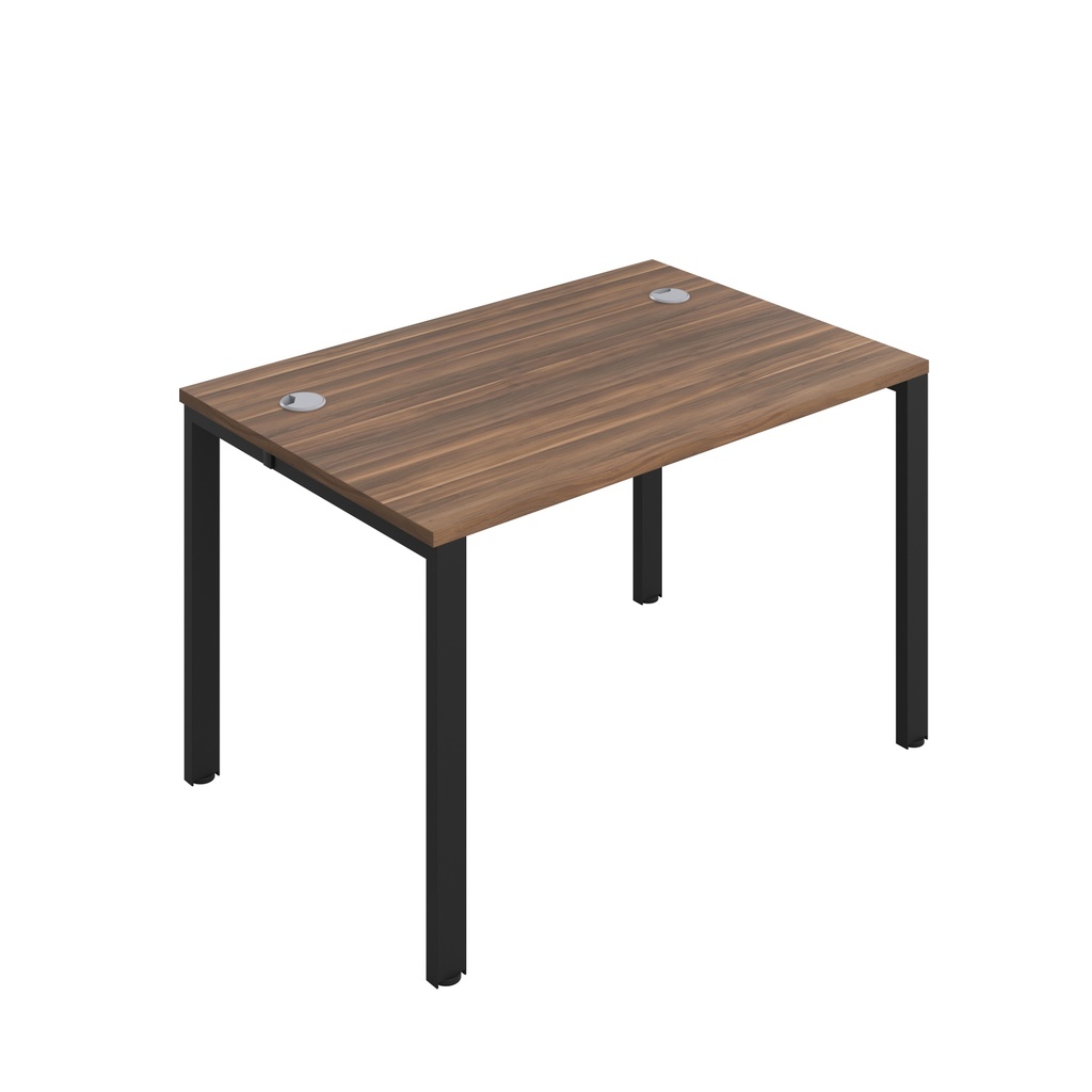 CB Bench with Cable Ports: 1 Person (FSC) | 1200 x 800 | Dark Walnut/Black | 