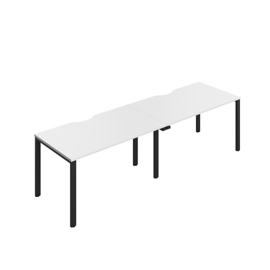 CB Single Bench with Cut Out: 2 Person (FSC) | 1400 x 800 | White/Black | 