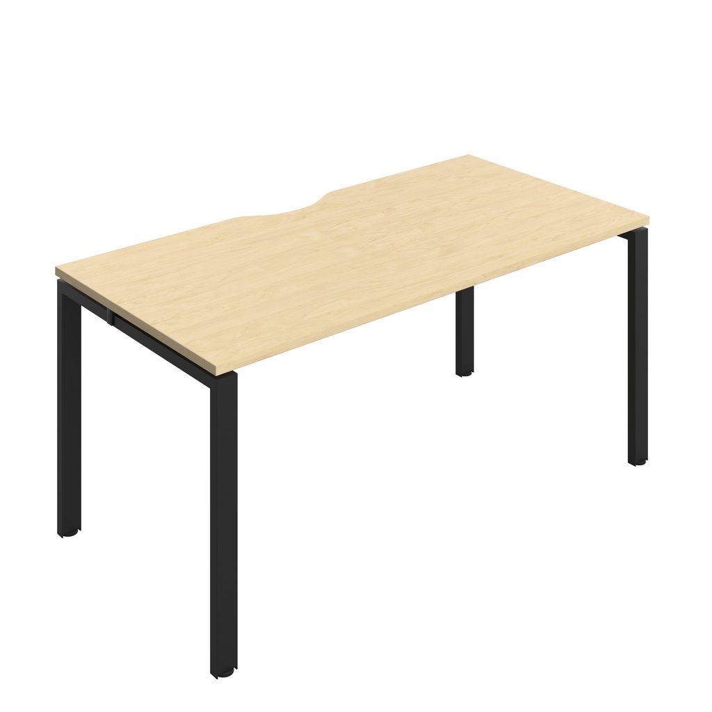 CB Bench with Cut Out: 1 Person (FSC) | 1600 x 800 | Maple/Black | 