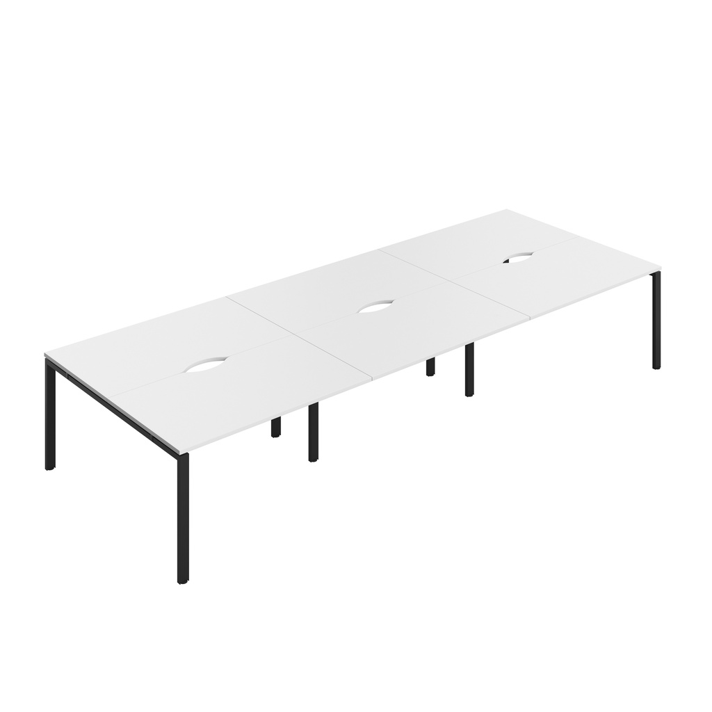 CB Bench with Cut Out: 6 Person (FSC) | 1400 x 800 | White/Black | 