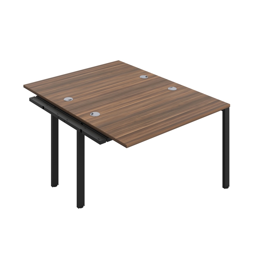 CB Bench Extension with Cable Ports: 2 Person (FSC) | 1200 x 800 | Dark Walnut/Black | 