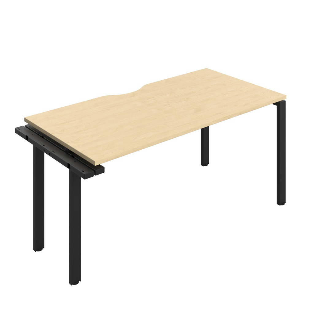 CB Bench Extension with Cut Out: 1 Person (FSC) | 1600 x 800 | Maple/Black | 