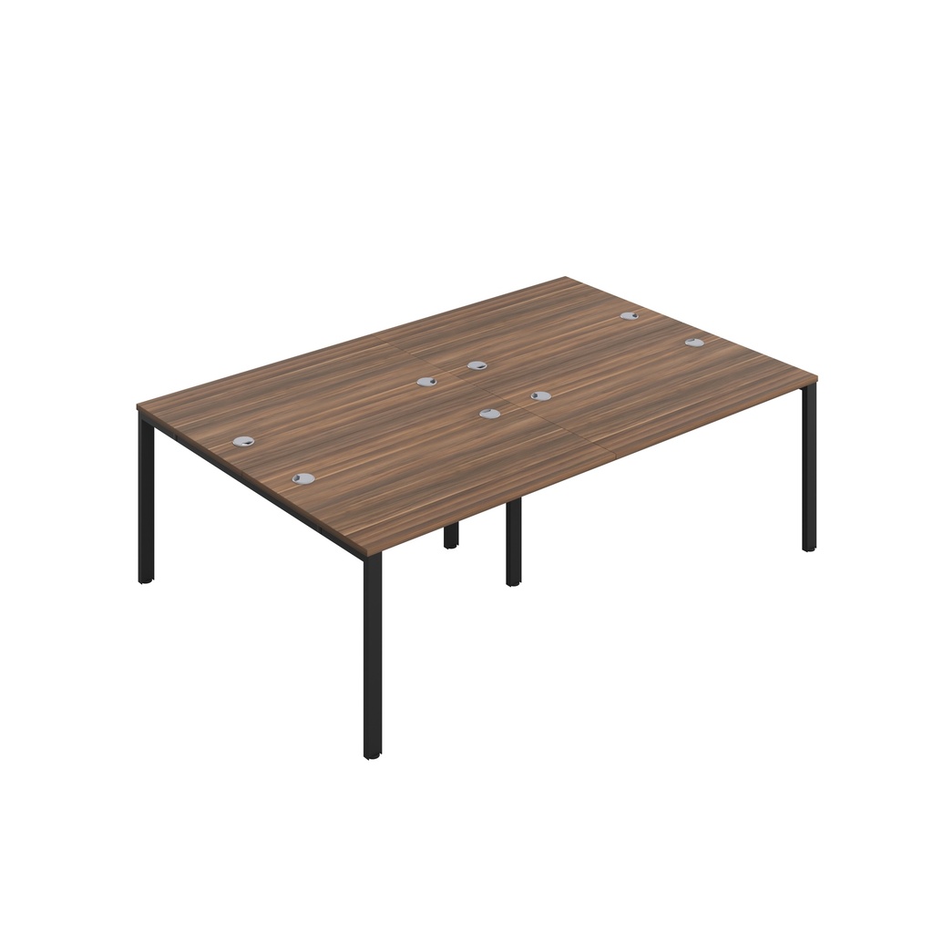 CB Bench with Cable Ports: 4 Person (FSC) | 1200 x 800 | Dark Walnut/Black | 