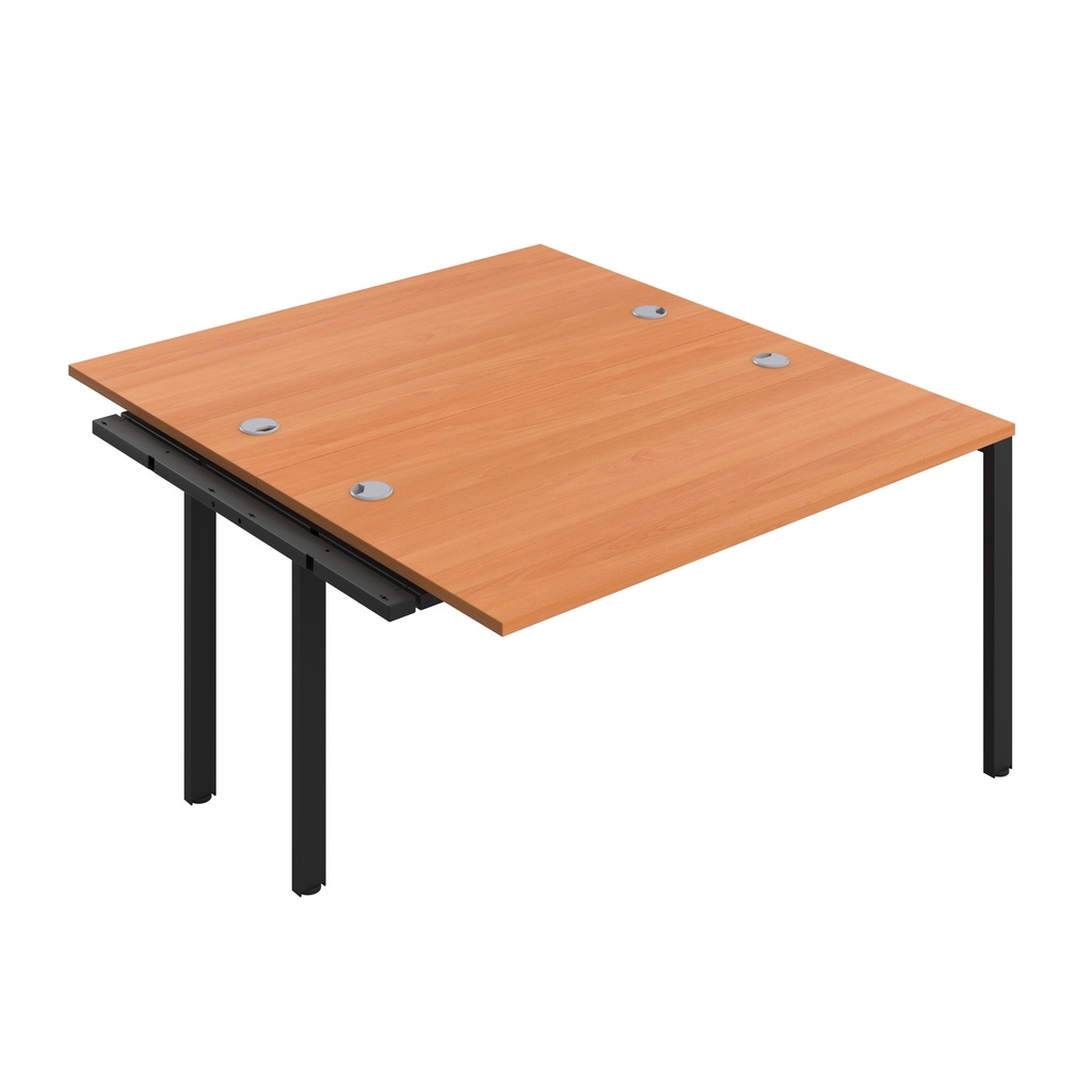 CB Bench Extension with Cable Ports: 2 Person (FSC) | 1400 x 800 | Beech/Black | 