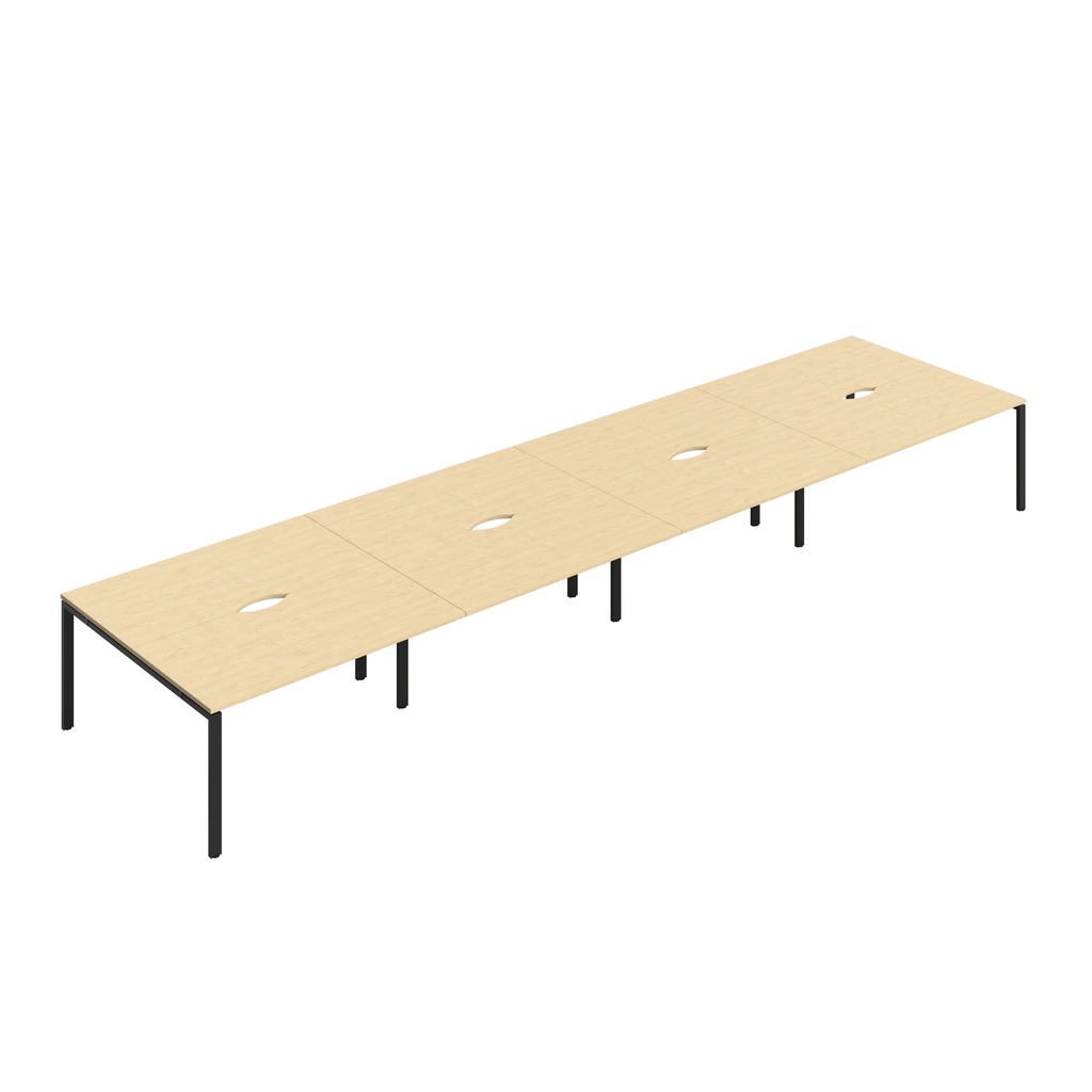 CB Bench with Cut Out: 8 Person (FSC) | 1600 x 800 | Maple/Black | 