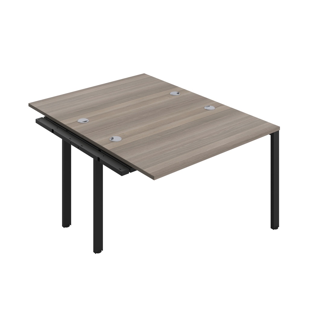 CB Bench Extension with Cable Ports: 2 Person (FSC) | 1200 x 800 | Grey Oak/Black | 