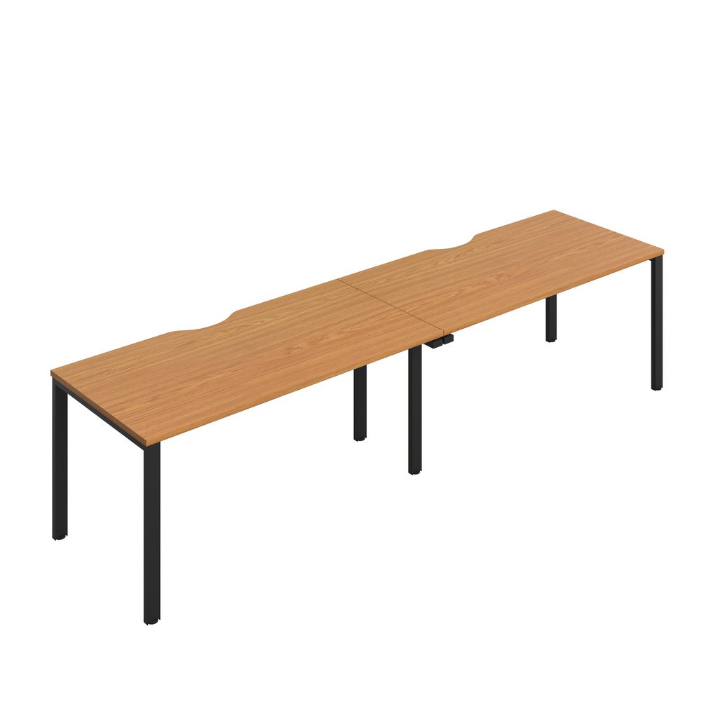 CB Single Bench with Cut Out: 2 Person (FSC) | 1600 x 800 | Nova Oak/Black | 