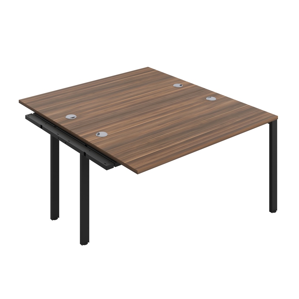 CB Bench Extension with Cable Ports: 2 Person (FSC) | 1400 x 800 | Dark Walnut/Black | 