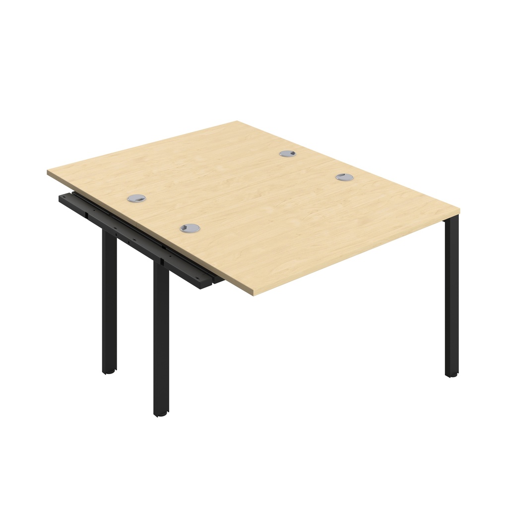 CB Bench Extension with Cable Ports: 2 Person (FSC) | 1200 x 800 | Maple/Black | 