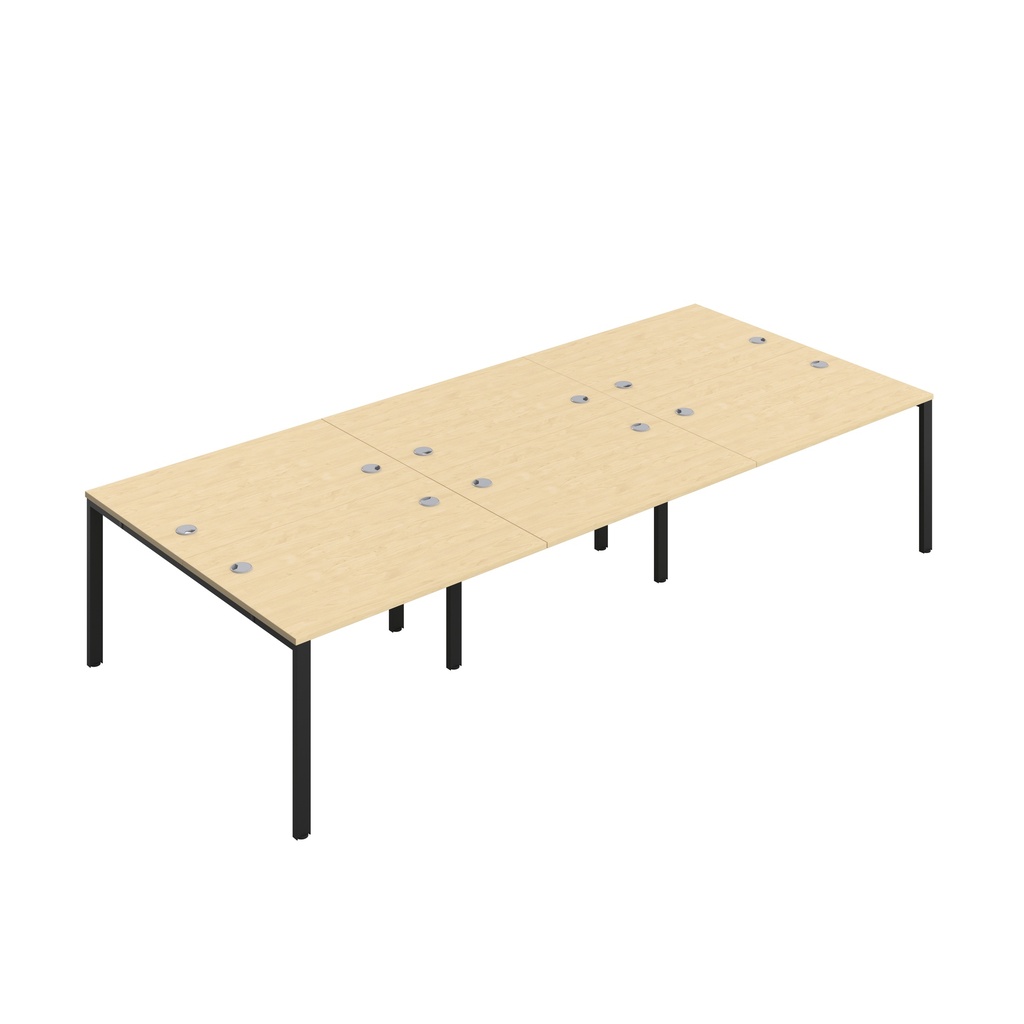 CB Bench with Cable Ports: 6 Person (FSC) | 1200 x 800 | Maple/Black | 