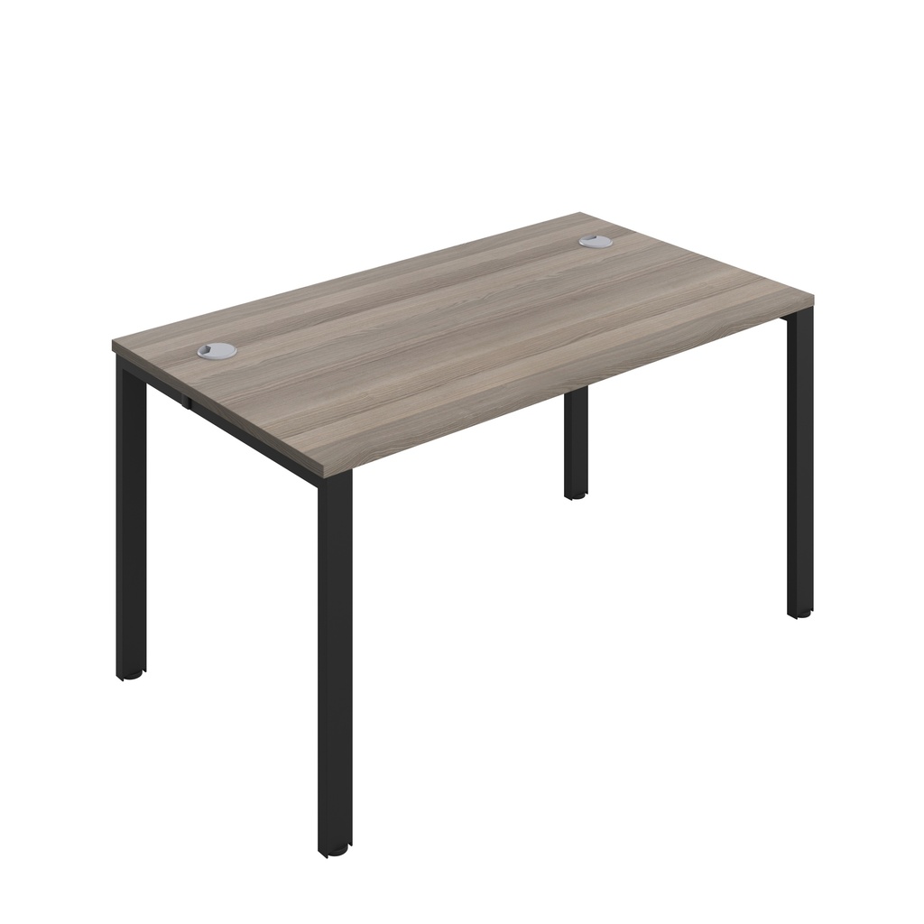 CB Bench with Cable Ports: 1 Person (FSC) | 1400 x 800 | Grey Oak/Black | 