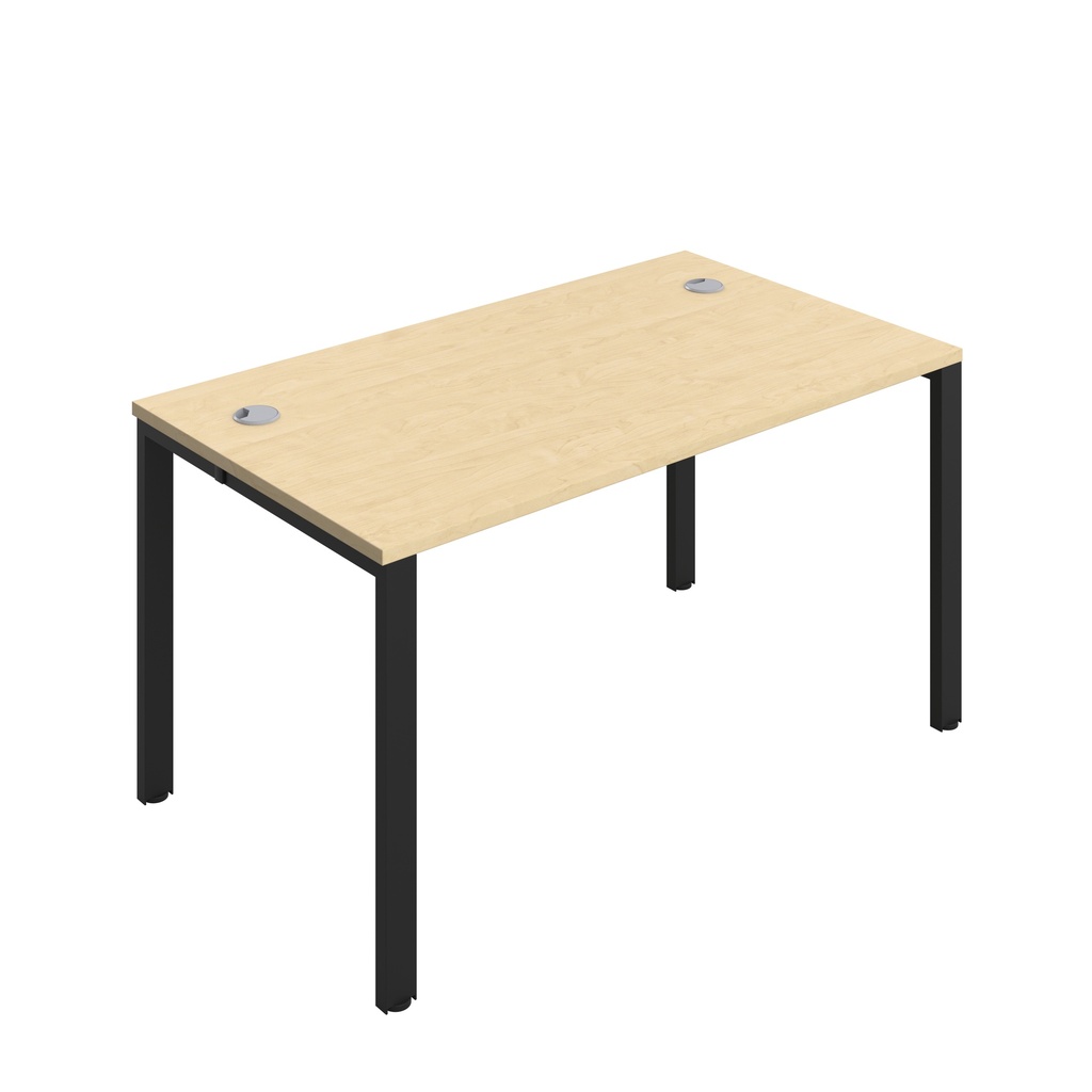 CB Bench with Cable Ports: 1 Person (FSC) | 1400 x 800 | Maple/Black | 