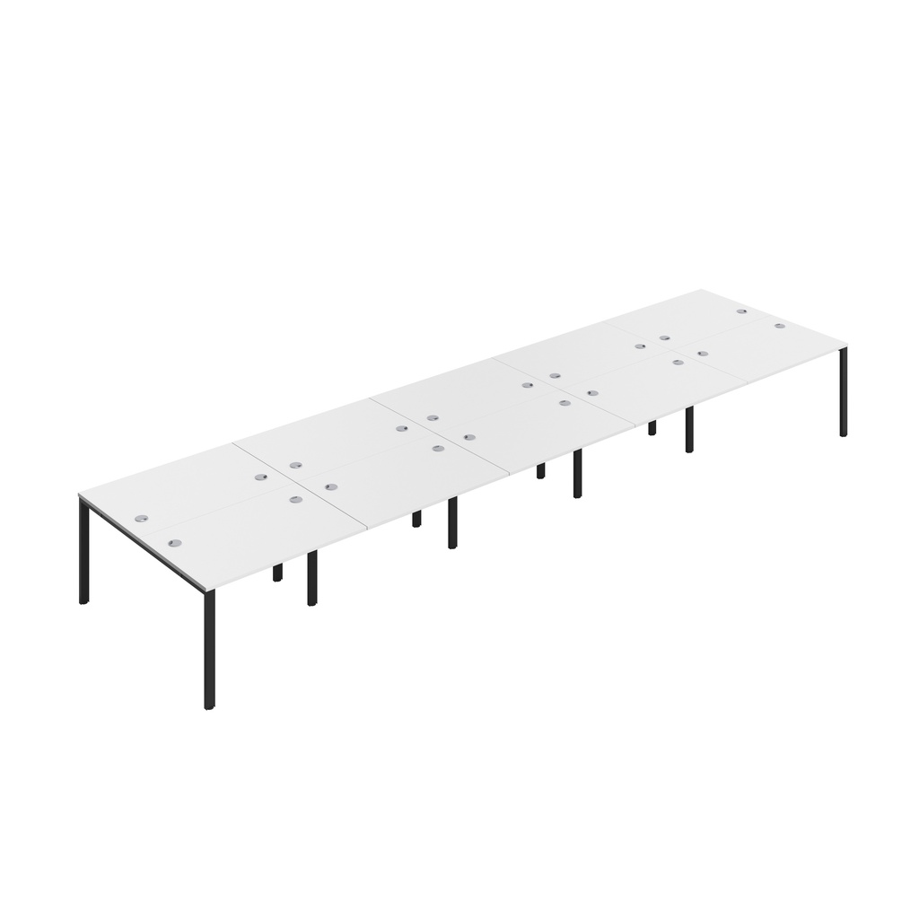 CB Bench with Cable Port: 10 Person (FSC) | 1200 x 800 | White/Black | 