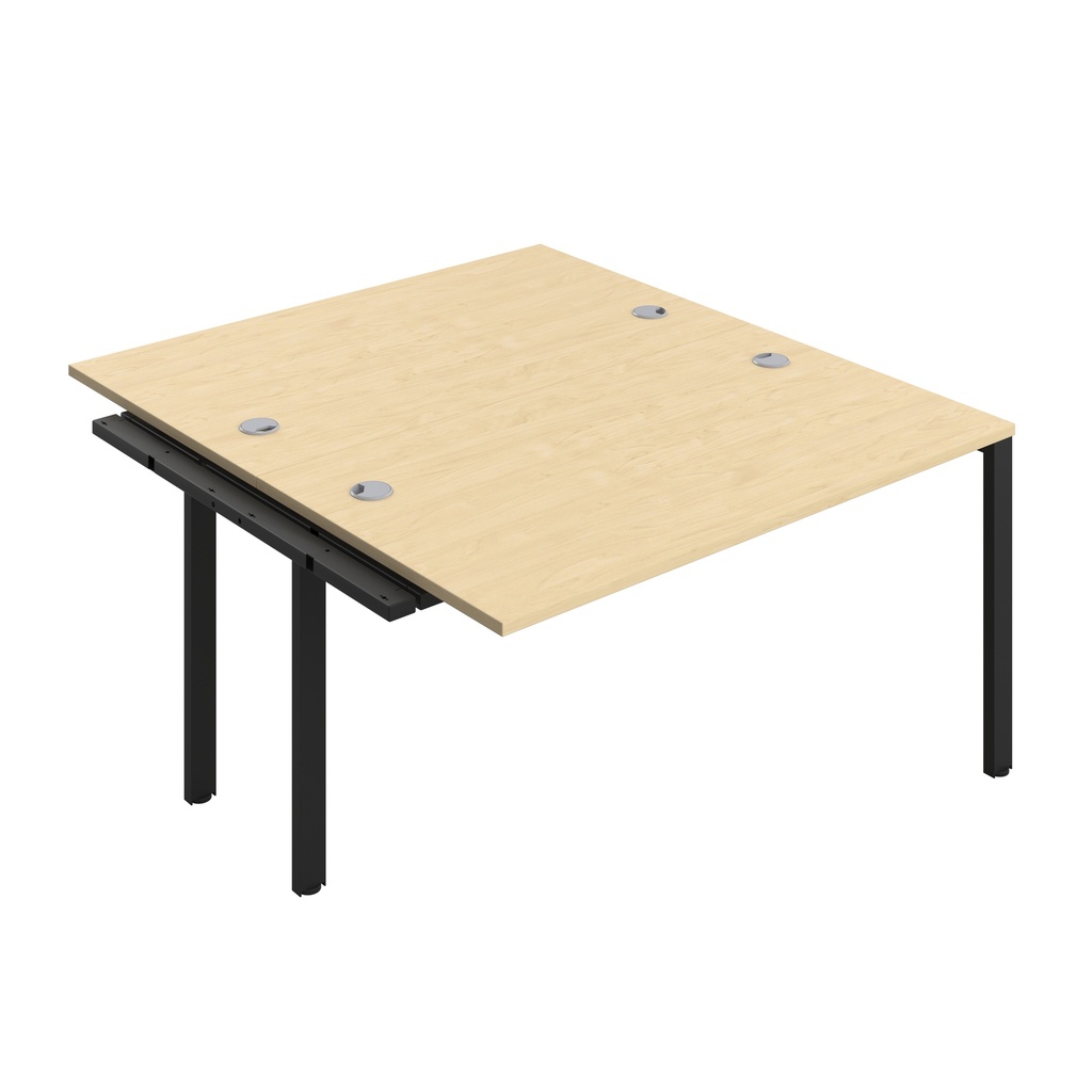 CB Bench Extension with Cable Ports: 2 Person (FSC) | 1400 x 800 | Maple/Black | 