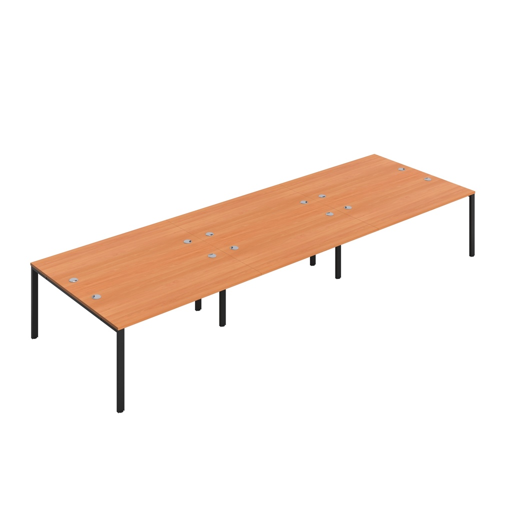 CB Bench with Cable Port: 6 Person (FSC) | 1600 x 800 | Beech/Black | 