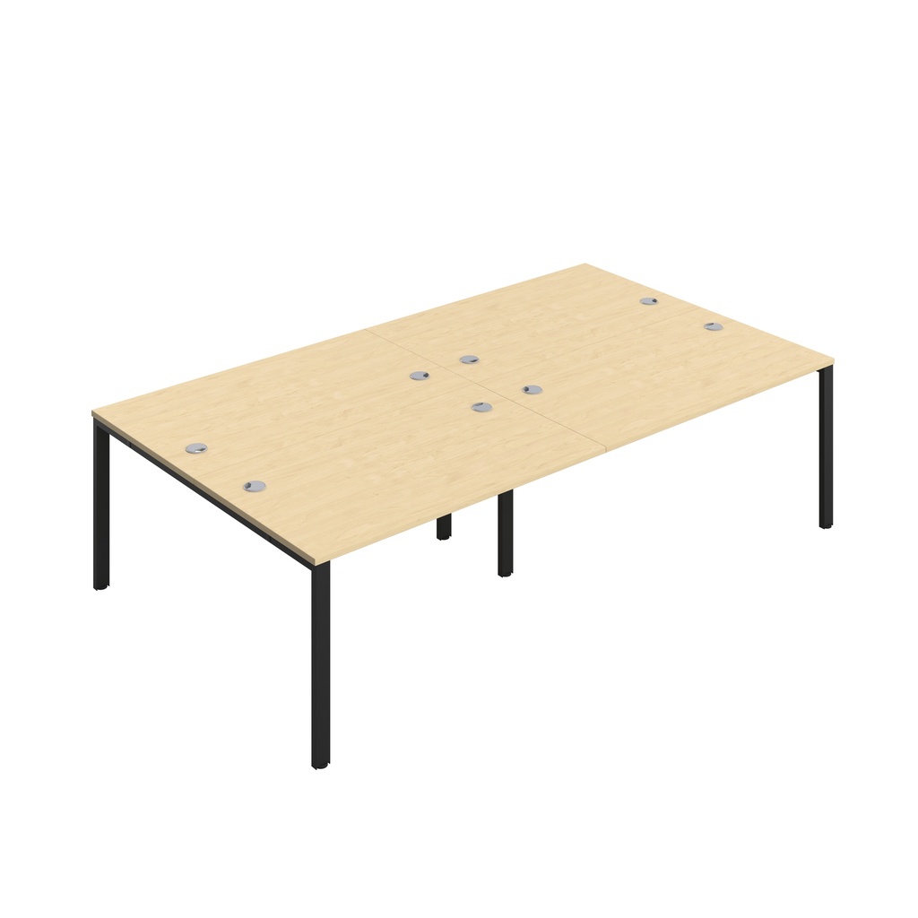 CB Bench with Cable Ports: 4 Person (FSC) | 1400 x 800 | Maple/Black | 