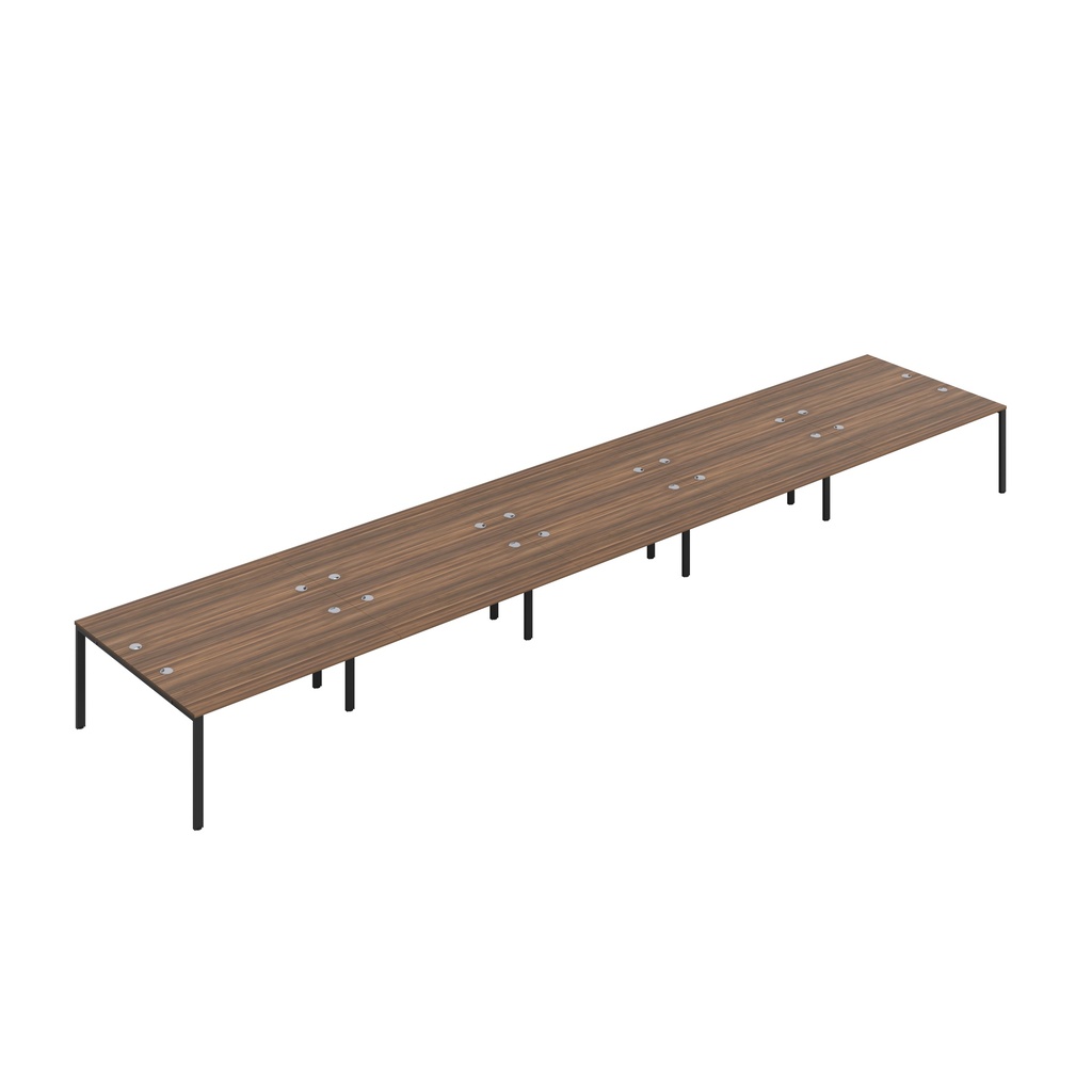 CB Bench with Cable Port: 10 Person (FSC) | 1600 x 800 | Dark Walnut/Black | 