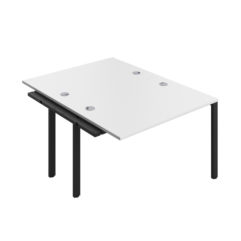 CB Bench Extension with Cable Ports: 2 Person (FSC) | 1200 x 800 | White/Black | 