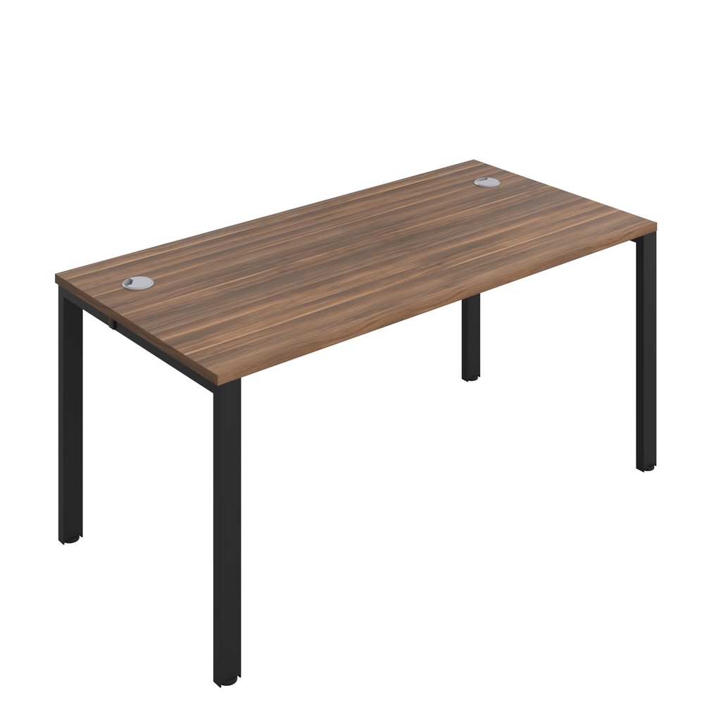 CB Bench with Cable Port: 1 Person (FSC) | 1600 x 800 | Dark Walnut/Black | 