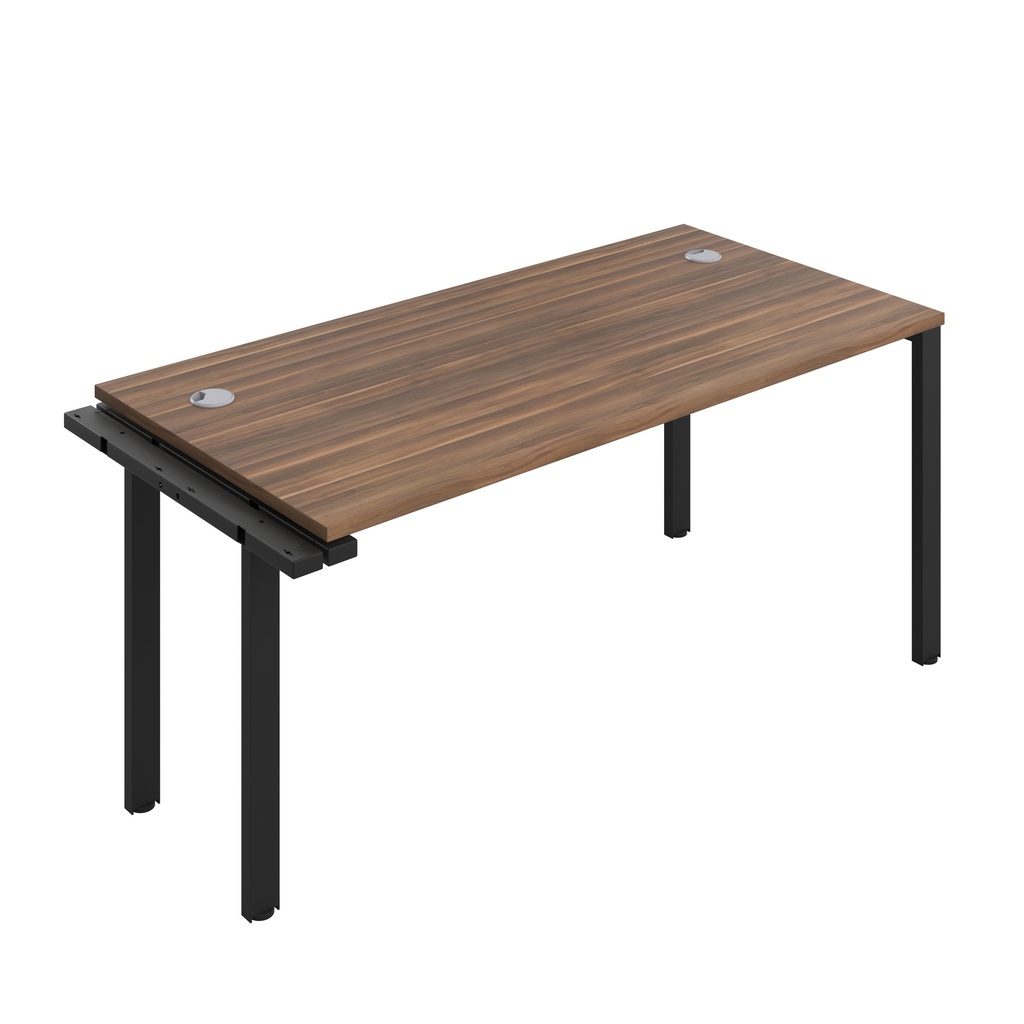 CB Bench Extension with Cable Ports: 1 Person (FSC) | 1600 x 800 | Dark Walnut/Black | 