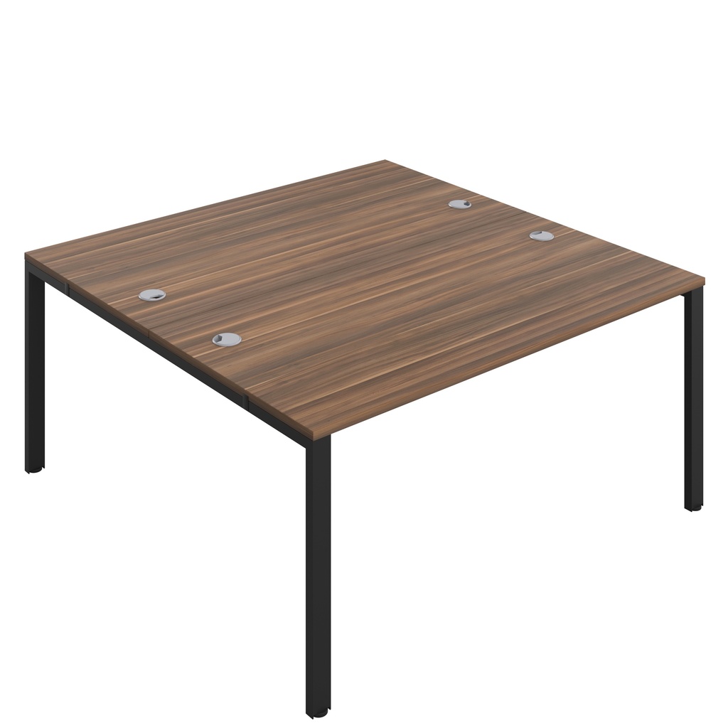 CB Bench with Cable Port: 2 Person (FSC) | 1600 x 800 | Dark Walnut/Black | 