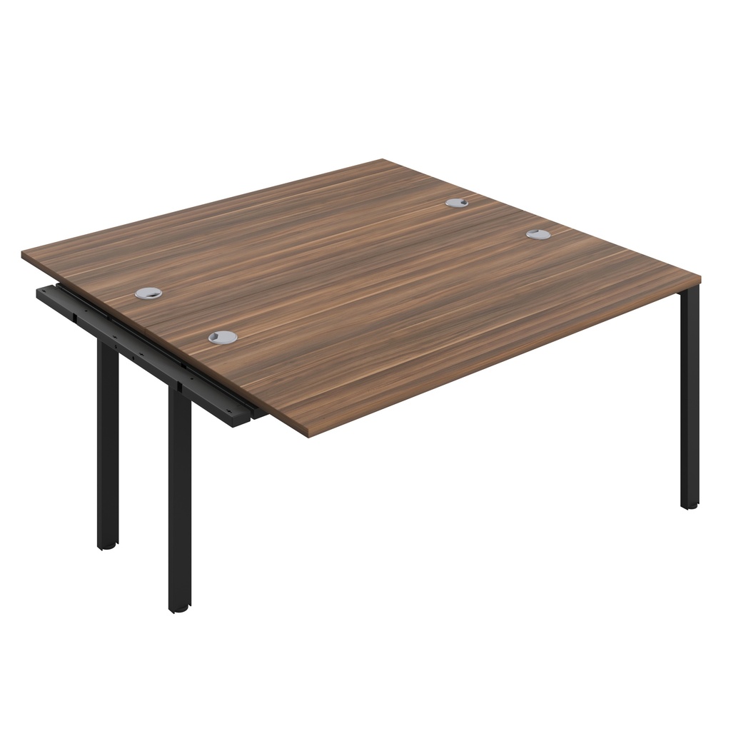 CB Bench Extension with Cable Ports: 2 Person (FSC) | 1600 x 800 | Dark Walnut/Black | 