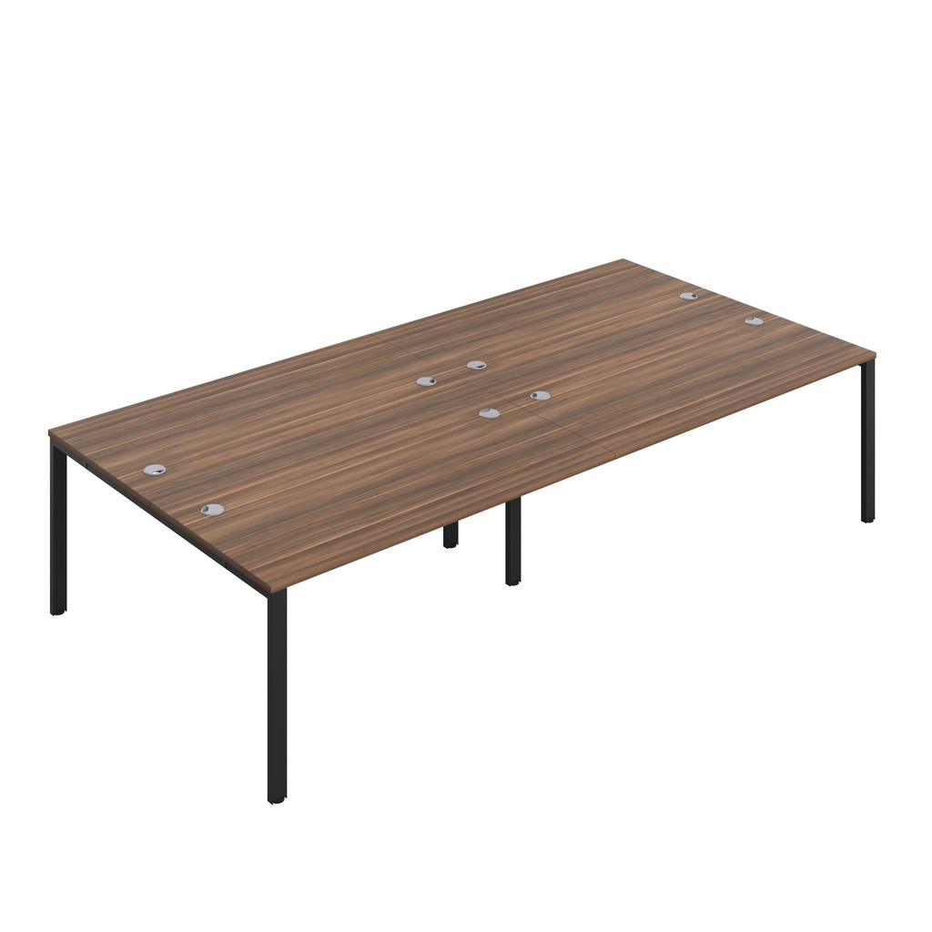 CB Bench with Cable Port: 4 Person (FSC) | 1600 x 800 | Dark Walnut/Black | 