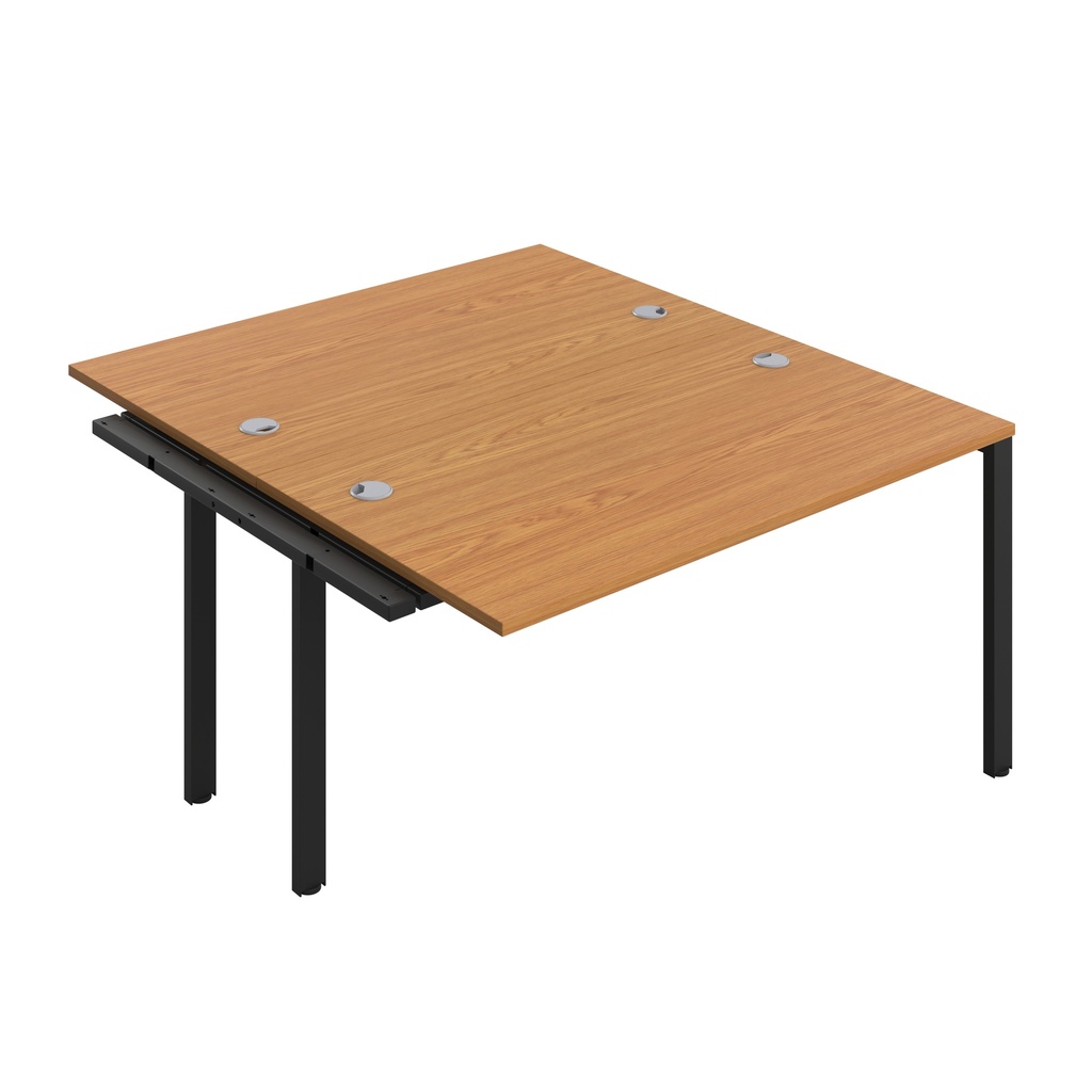 CB Bench Extension with Cable Ports: 2 Person (FSC) | 1400 x 800 | Nova Oak/Black | 