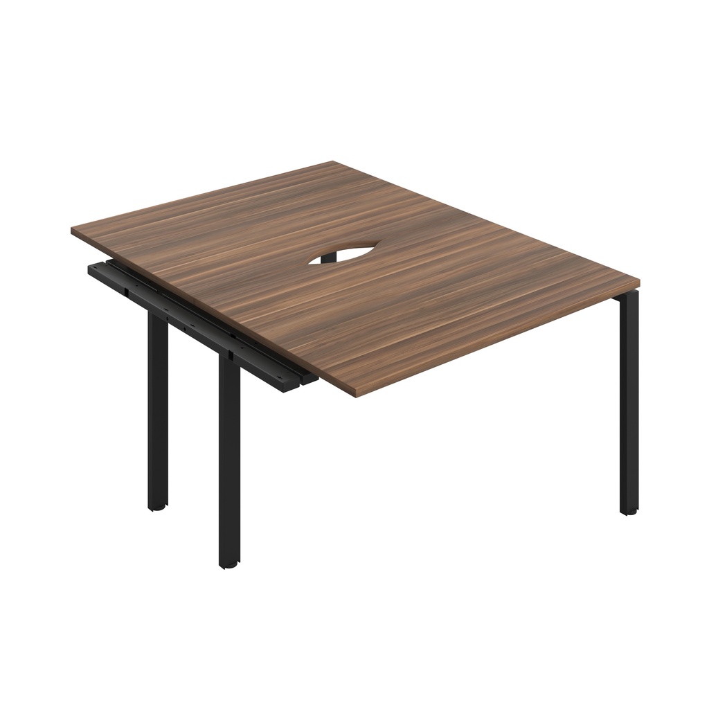 CB Bench Extension with Cut Out: 2 Person (FSC) | 1200 X 800 | Dark Walnut/Black | 