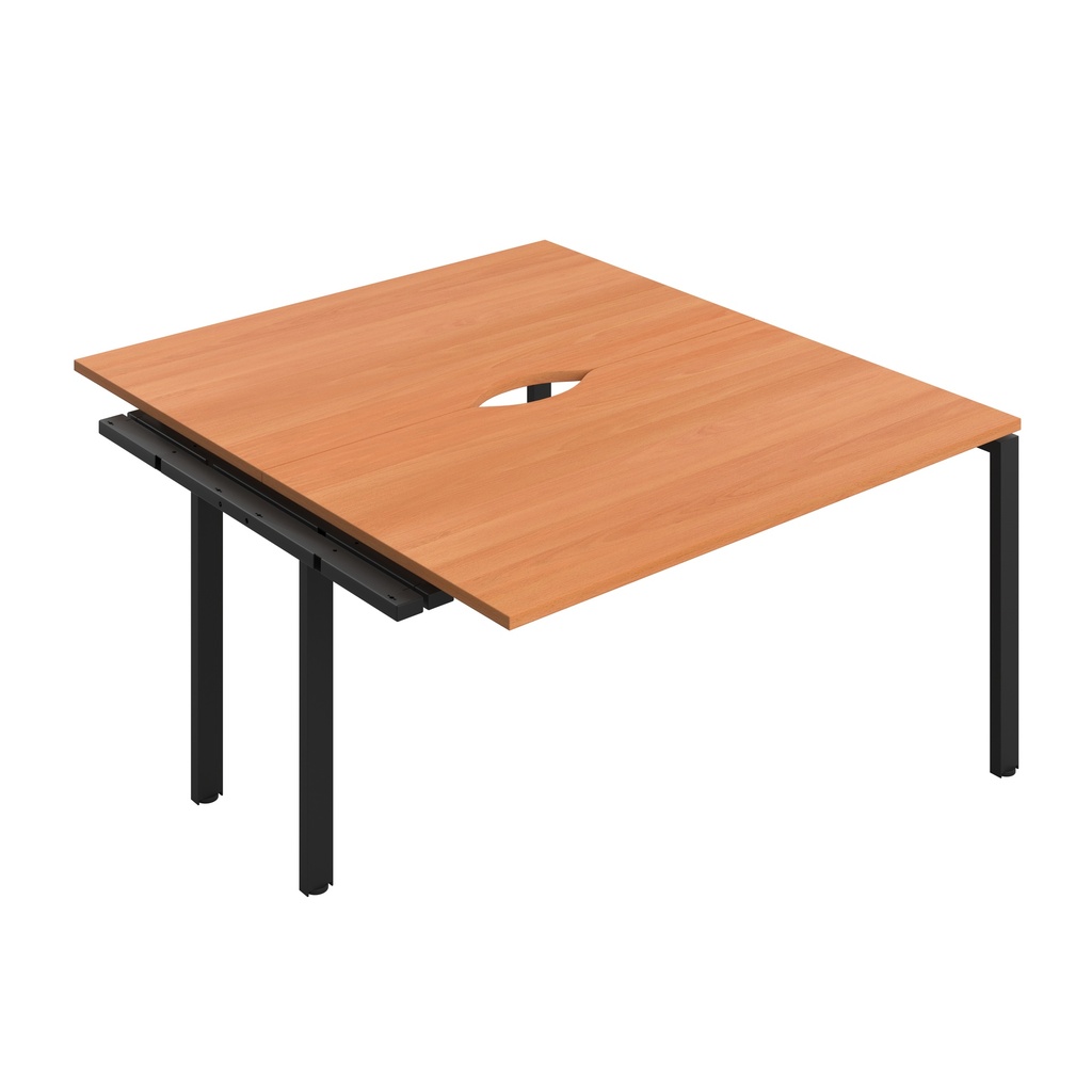 CB Bench Extension with Cut Out: 2 Person (FSC) | 1400 x 800 | Beech/Black | 