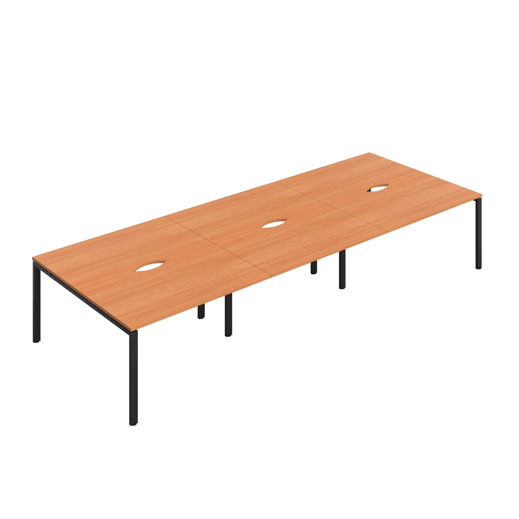 CB Bench with Cut Out: 6 Person (FSC) | 1400 x 800 | Beech/Black | 