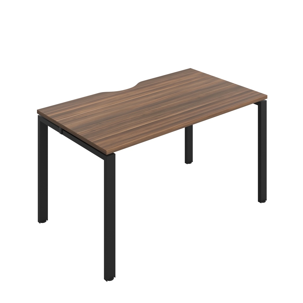 CB Bench with Cut Out: 1 Person (FSC) | 1400 x 800 | Dark Walnut/Black | 