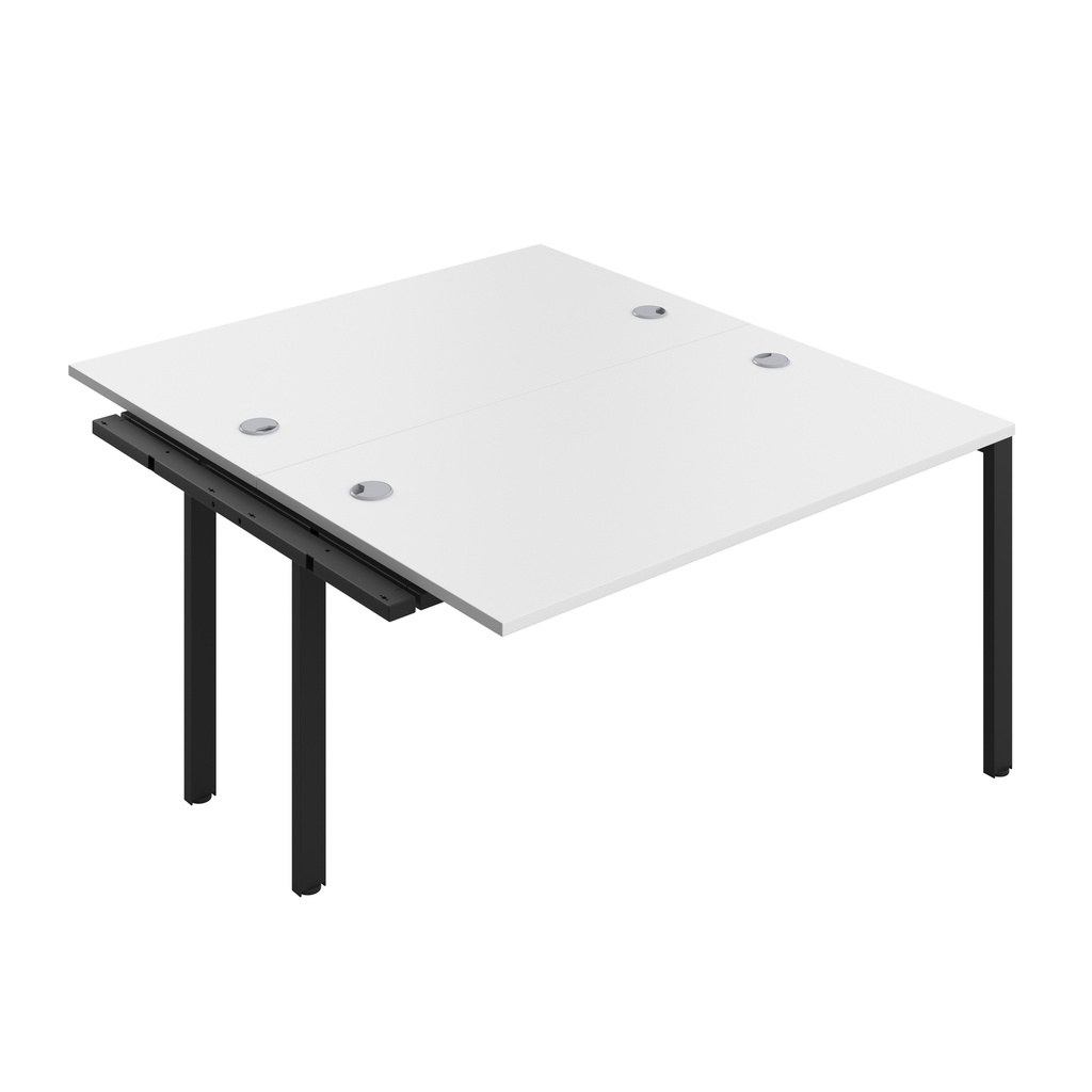 CB Bench Extension with Cable Ports: 2 Person (FSC) | 1400 x 800 | White/Black | 