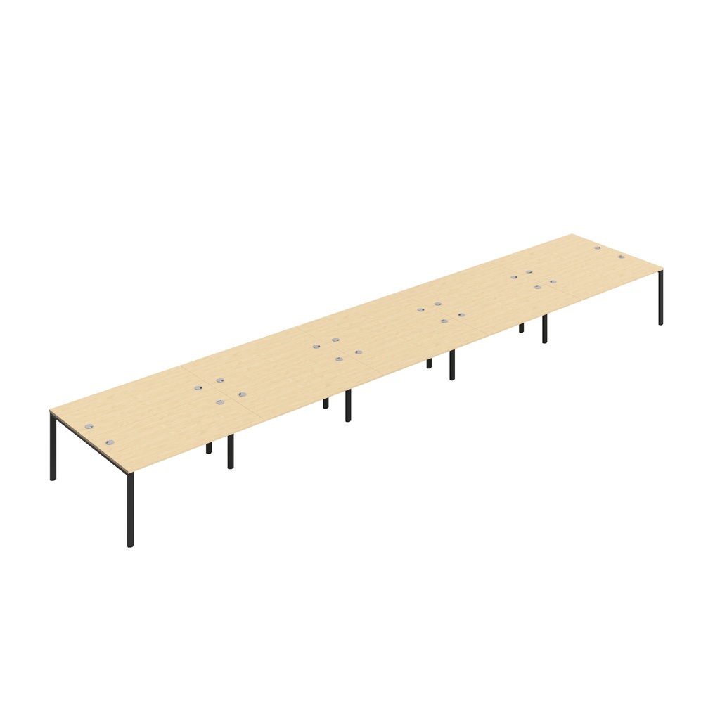 CB Bench with Cable Port: 10 Person (FSC) | 1600 x 800 | Maple/Black | 