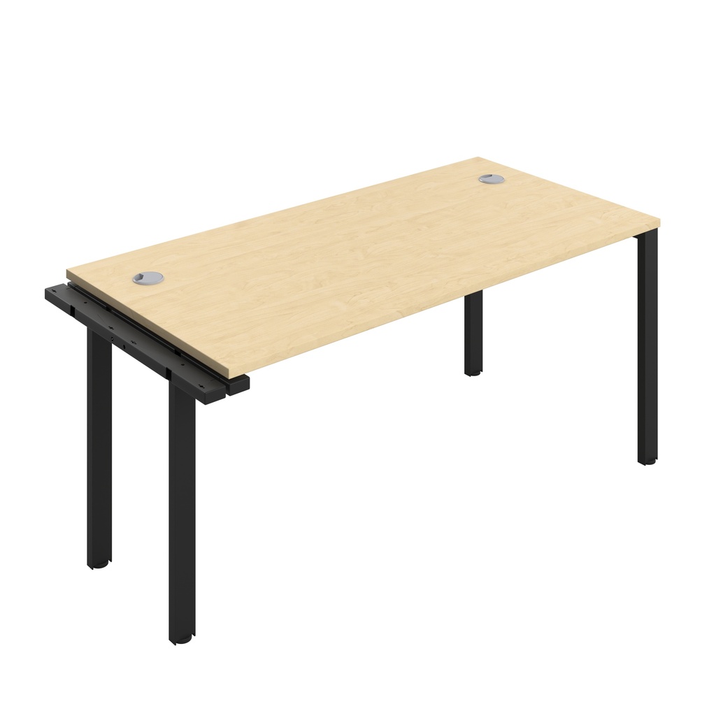 CB Bench Extension with Cable Ports: 1 Person (FSC) | 1600 x 800 | Maple/Black | 