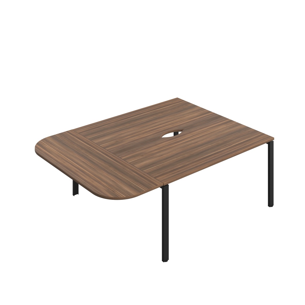 CB Bench with D-End (FSC) | 1600 x 600 | Dark Walnut/Black | 