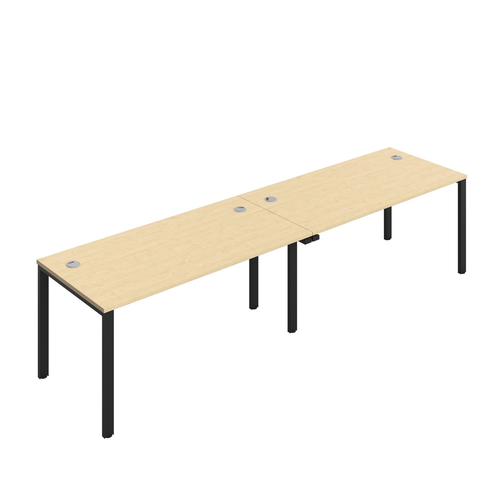 CB Single Bench with Cable Ports: 2 Person (FSC) | 1600 x 800 | Maple/Black | 