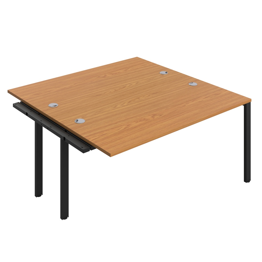 CB Bench Extension with Cable Ports: 2 Person (FSC) | 1600 x 800 | Nova Oak/Black | 