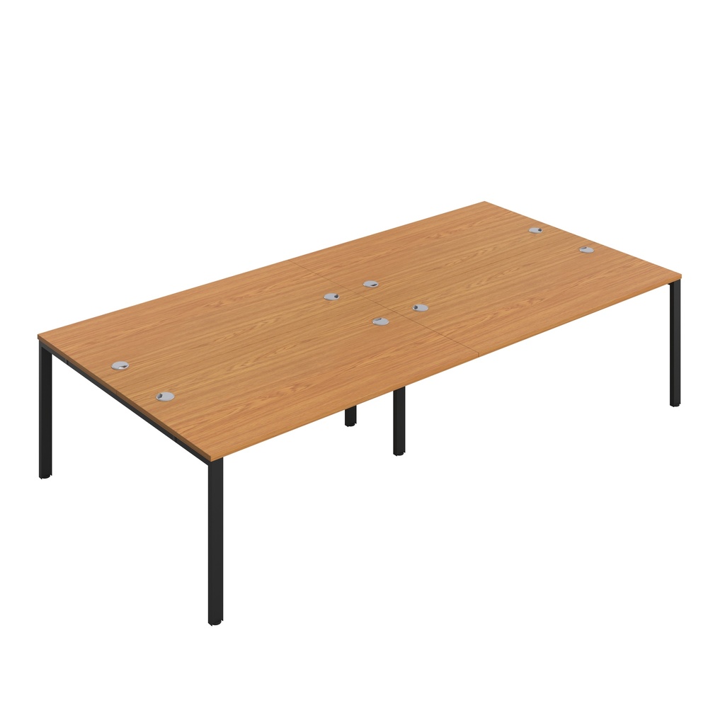 CB Bench with Cable Port: 4 Person (FSC) | 1600 x 800 | Nova Oak/Black | 